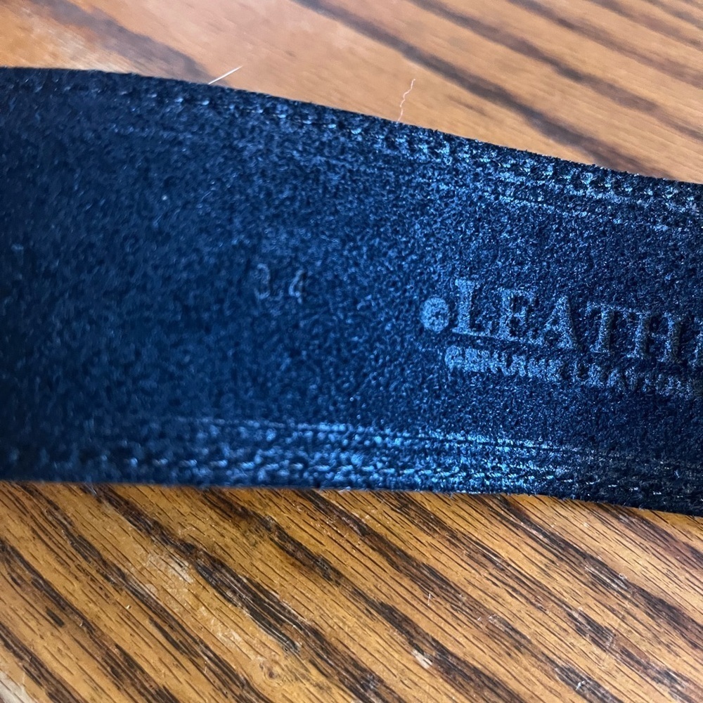 LEATHEROCK Woman's Black Gold-Silver Oval Toggle Belt Sz 34 - Picture 11 of 13